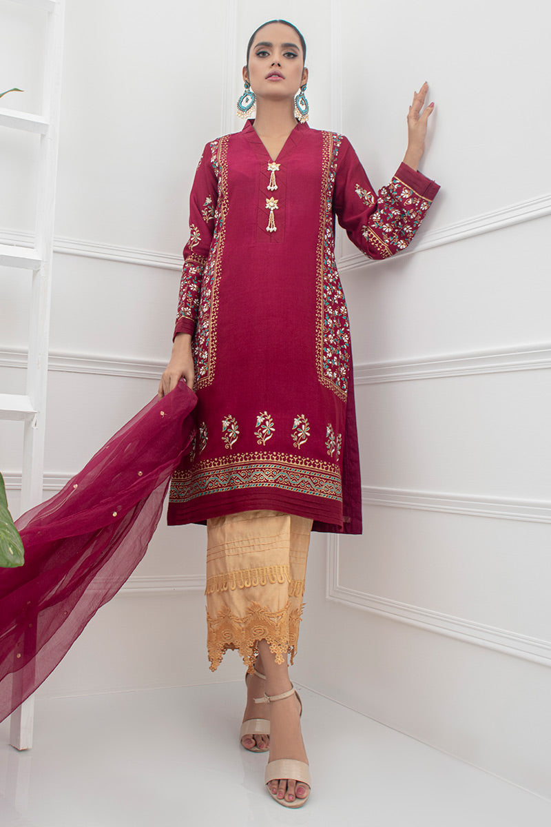 Fatima Khan | Luxury Pret 24 | POPPY RED by Fatima Khan - Designer Dress - Type: Luxury - Available at Libayah - 100% Original