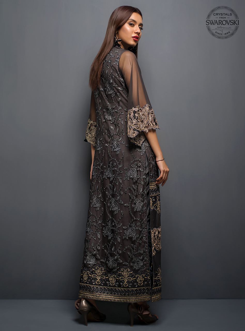 Zainab Chottani | Luxury Pret | THE CHARCOAL TEAL by Zainab Chottani - Designer Dress - Type: Ladies Clothes - Available at Libayah - 100% Original