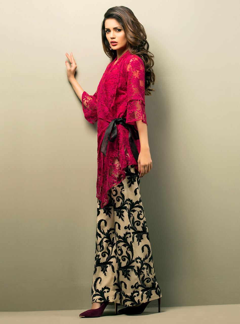 Zainab Chottani | Luxury Pret | CHERRY AND PINK BLOSSOM by Zainab Chottani - Designer Dress - Type: Ladies Clothes - Available at Libayah - 100% Original
