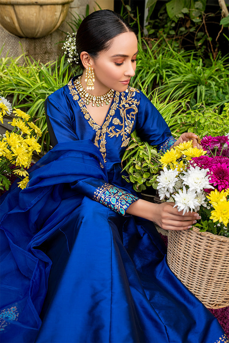 Fatima Khan | Best Sellers 24 | ANTIQUE BLUE by Fatima Khan - Designer Dress - Type: Luxury - Available at Libayah - 100% Original