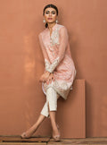 Zainab Chottani | Luxury Pret | SALMON PINK CHIFFON SHIRT by Zainab Chottani - Designer Dress - Type: Ladies Clothes - Available at Libayah - 100% Original