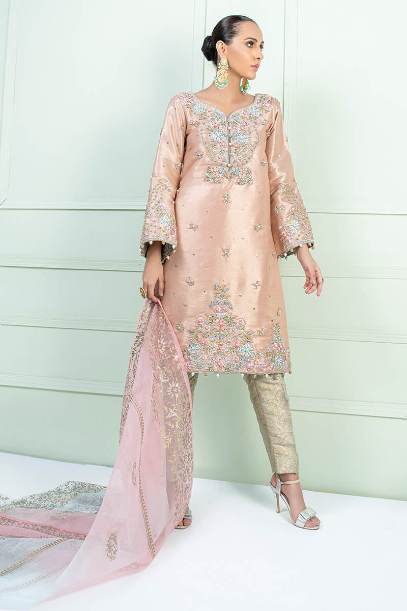 Fatima Khan | Luxury Pret 24 | AYRA (PEACH MAYSURI EMBROIDERED) by Fatima Khan - Designer Dress - Type: Luxury - Available at Libayah - 100% Original