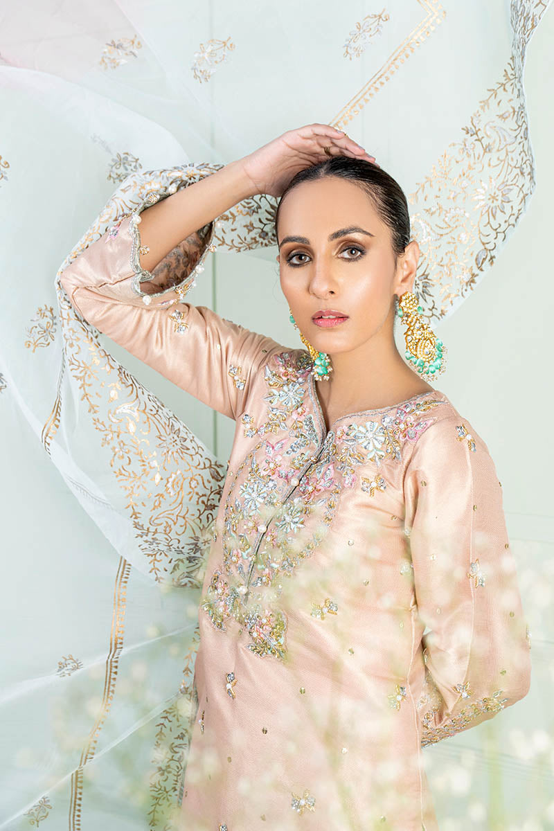 Fatima Khan | Luxury Pret 24 | AYRA (PEACH MAYSURI EMBROIDERED) by Fatima Khan - Designer Dress - Type: Luxury - Available at Libayah - 100% Original