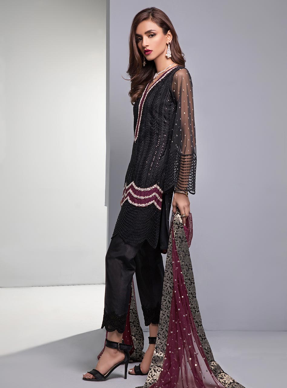 Zainab Chottani | Semi Formals | BLACK MAHOGANY by Zainab Chottani - Designer Dress - Type: Ladies Clothes - Available at Libayah - 100% Original