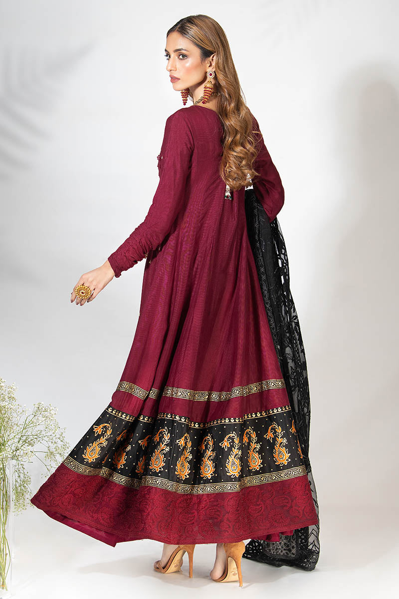 Fatima Khan | Best Sellers 24 | AMBER MAROON KALIDAR by Fatima Khan - Designer Dress - Type: Luxury - Available at Libayah - 100% Original