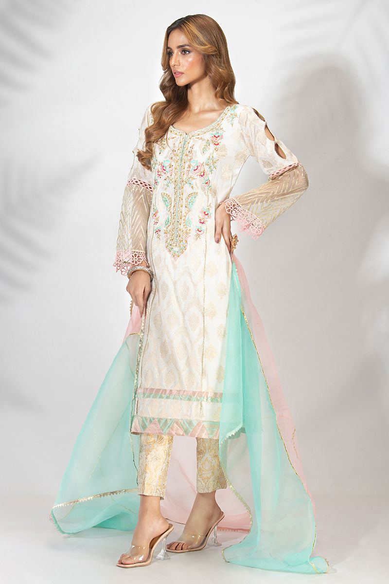 Fatima Khan | Luxury Pret 24 | CHANTILLY SHINE by Fatima Khan - Designer Dress - Type: Luxury - Available at Libayah - 100% Original