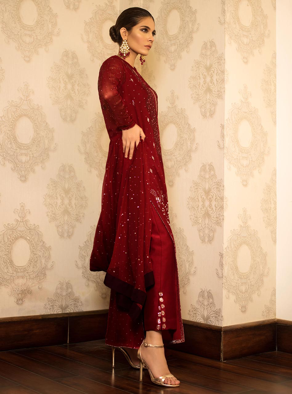 Zainab Chottani | Semi Formals | RED DIAMOND by Zainab Chottani - Designer Dress - Type: Ladies Clothes - Available at Libayah - 100% Original