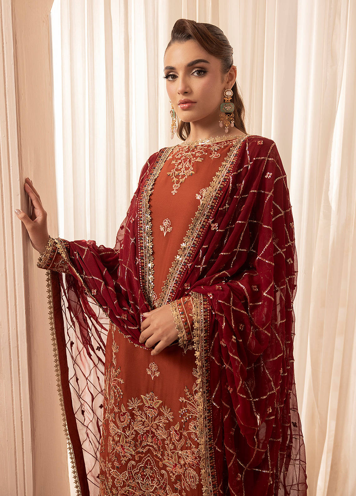Sahane | Elyssa Festive Chiffon | CT-19007 Dune - ELYSSA by Sahane - Designer Dress - Type: Ladies Clothes - Available at Libayah - 100% Original