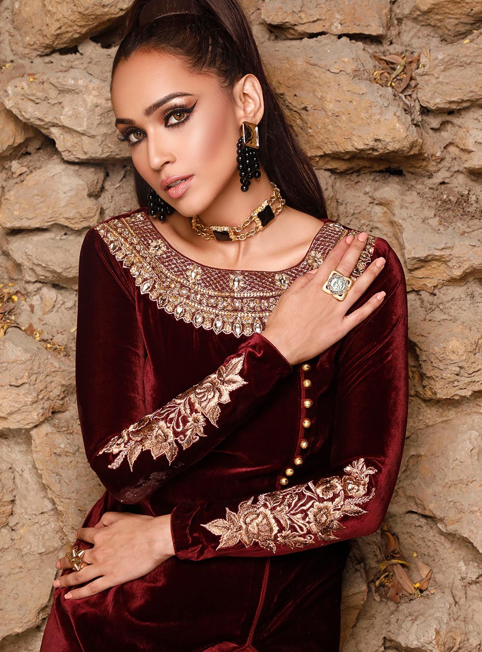 Zainab Chottani | Semi Formals | ALIZARIN CRIMSON by Zainab Chottani - Designer Dress - Type: Ladies Clothes - Available at Libayah - 100% Original