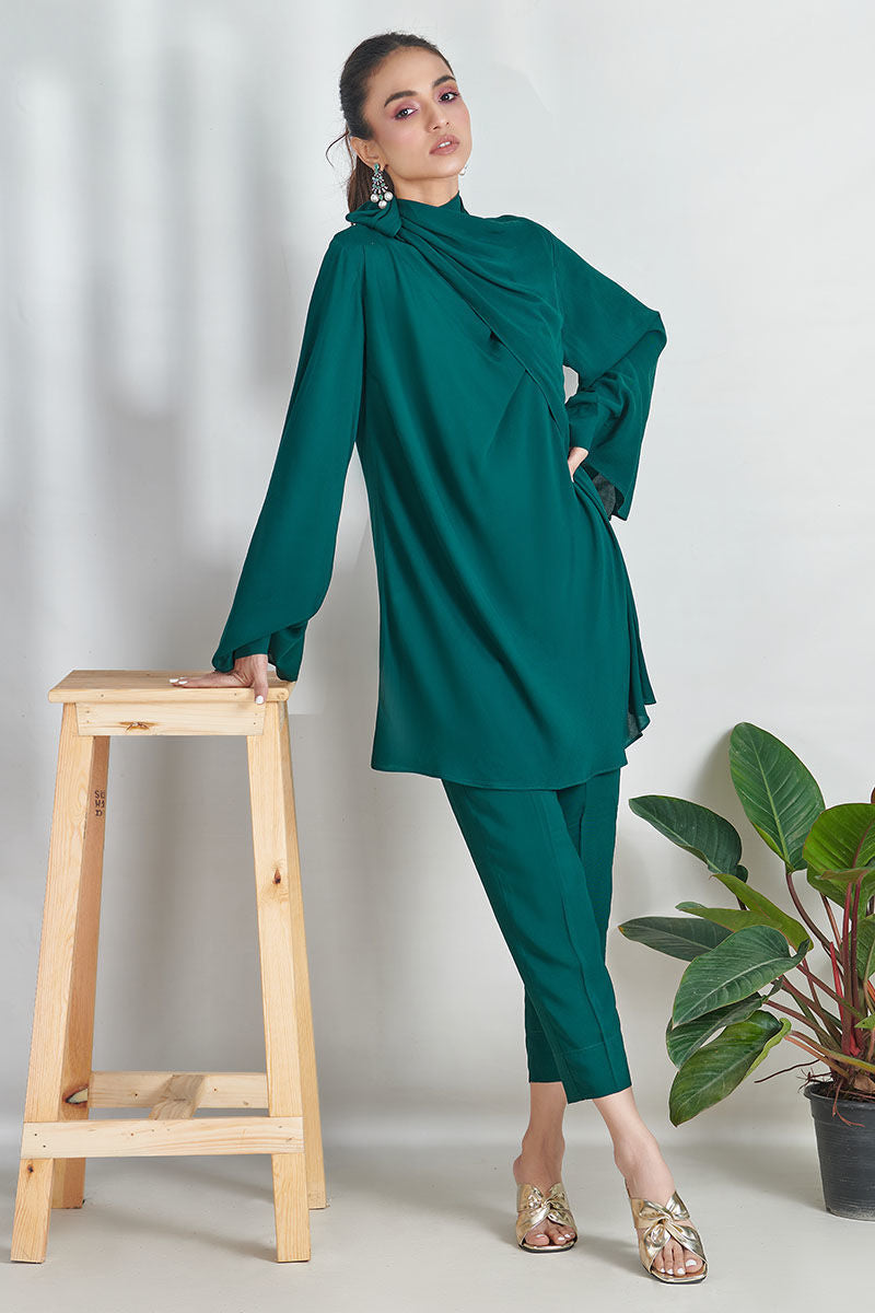 Fatima Khan | Best Sellers 24 | PAPARAZZI GREEN by Fatima Khan - Designer Dress - Type: Luxury - Available at Libayah - 100% Original