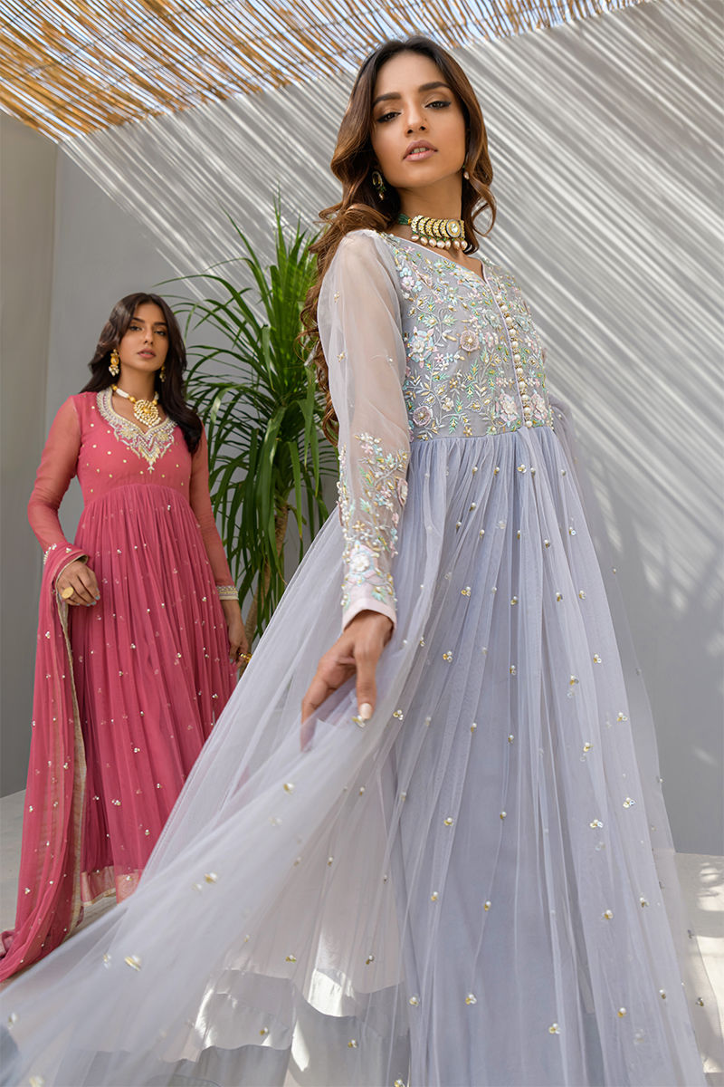 Fatima Khan | Best Sellers 24 | CRYSTAL GREY by Fatima Khan - Designer Dress - Type: Luxury - Available at Libayah - 100% Original