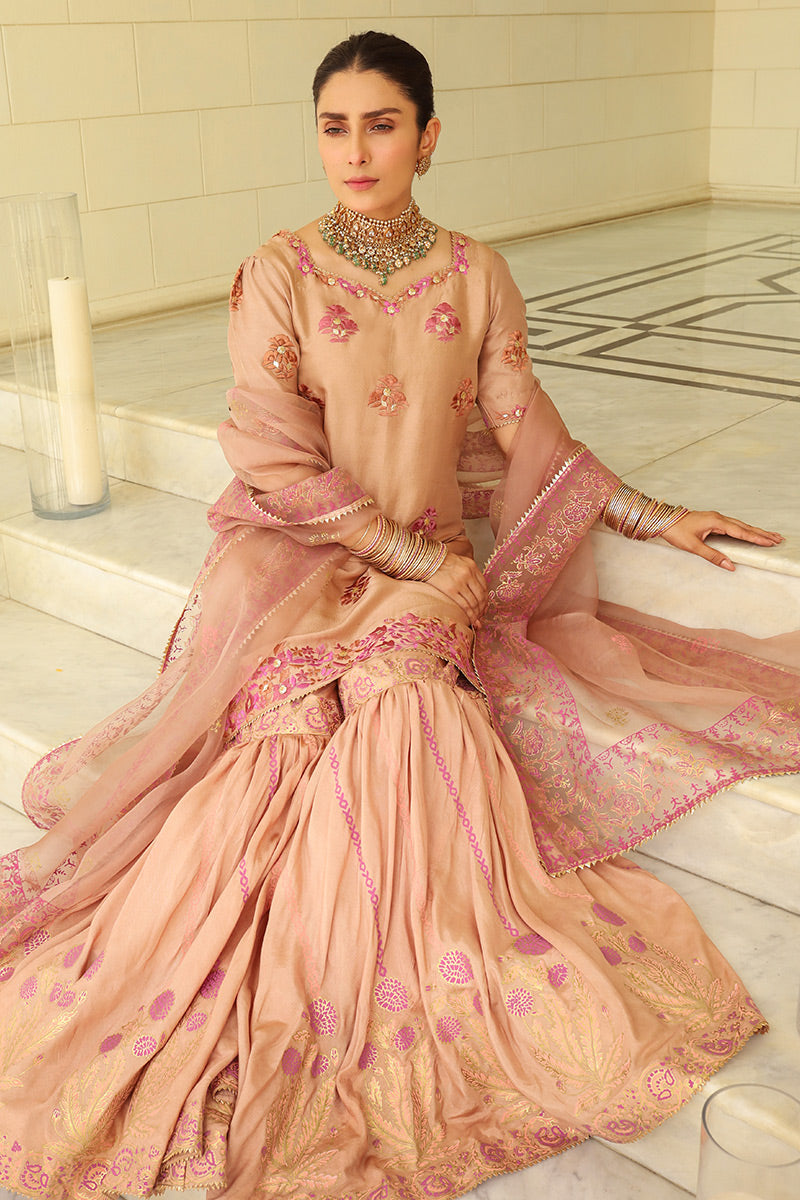 Ansab Jahangir | Luxury Silk Pret | TAUPE by Ansab Jahangir - Designer Dress - Type: Ladies Clothes - Available at Libayah - 100% Original