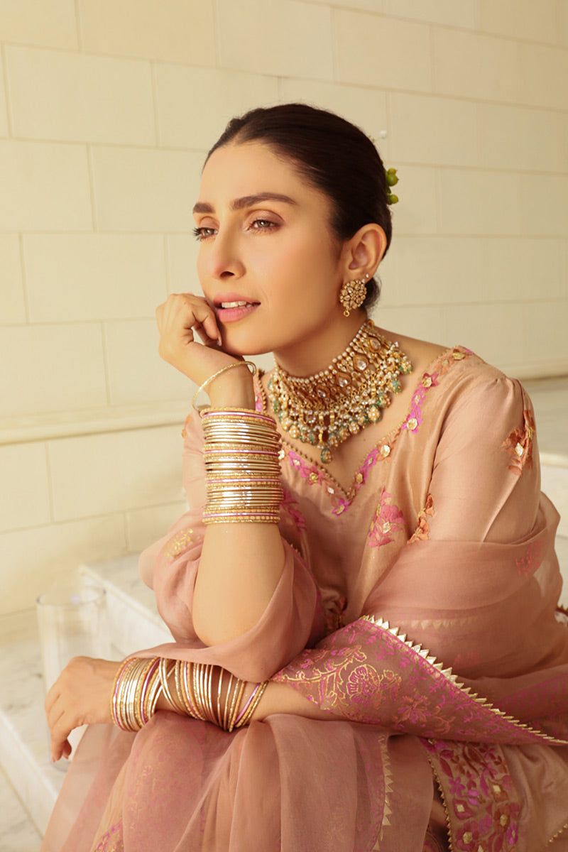 Ansab Jahangir | Luxury Silk Pret | TAUPE by Ansab Jahangir - Designer Dress - Type: Ladies Clothes - Available at Libayah - 100% Original