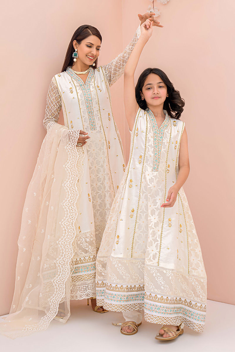 Fatima Khan | Best Sellers 24 | DOVE WHITE GOLD by Fatima Khan - Designer Dress - Type: Luxury - Available at Libayah - 100% Original