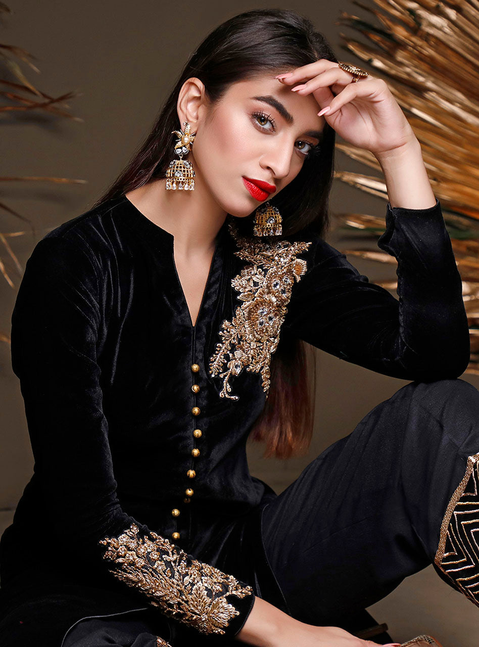 Zainab Chottani | Luxury Pret | BLACK SANDSTONE by Zainab Chottani - Designer Dress - Type: Ladies Clothes - Available at Libayah - 100% Original