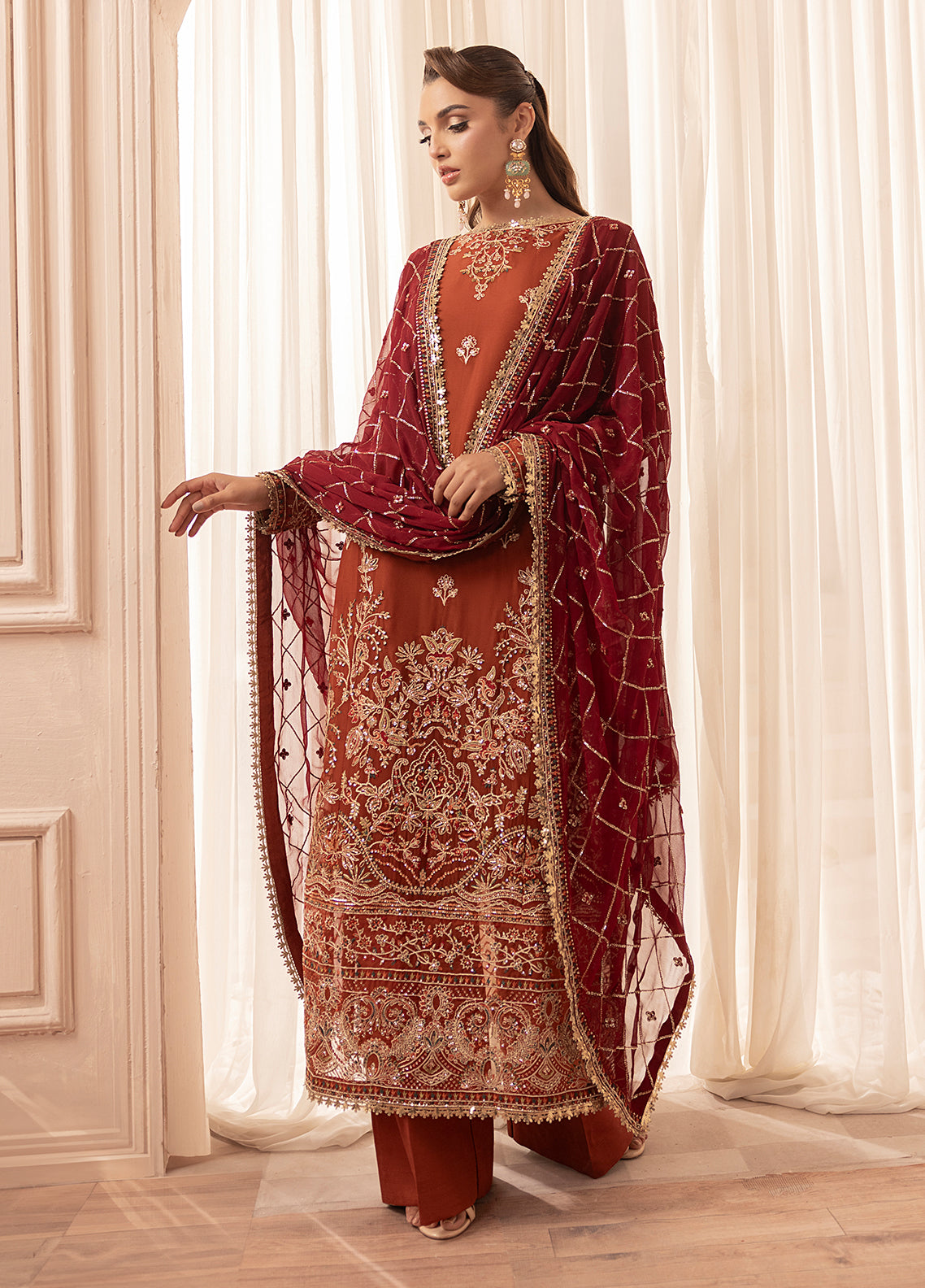 Sahane | Elyssa Festive Chiffon | CT-19007 Dune - ELYSSA by Sahane - Designer Dress - Type: Ladies Clothes - Available at Libayah - 100% Original