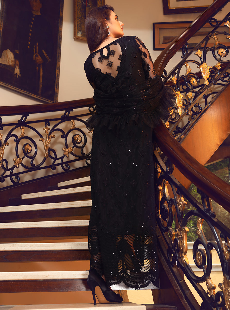 Zainab Chottani | Semi Formals | BLACK STORM by Zainab Chottani - Designer Dress - Type: Ladies Clothes - Available at Libayah - 100% Original