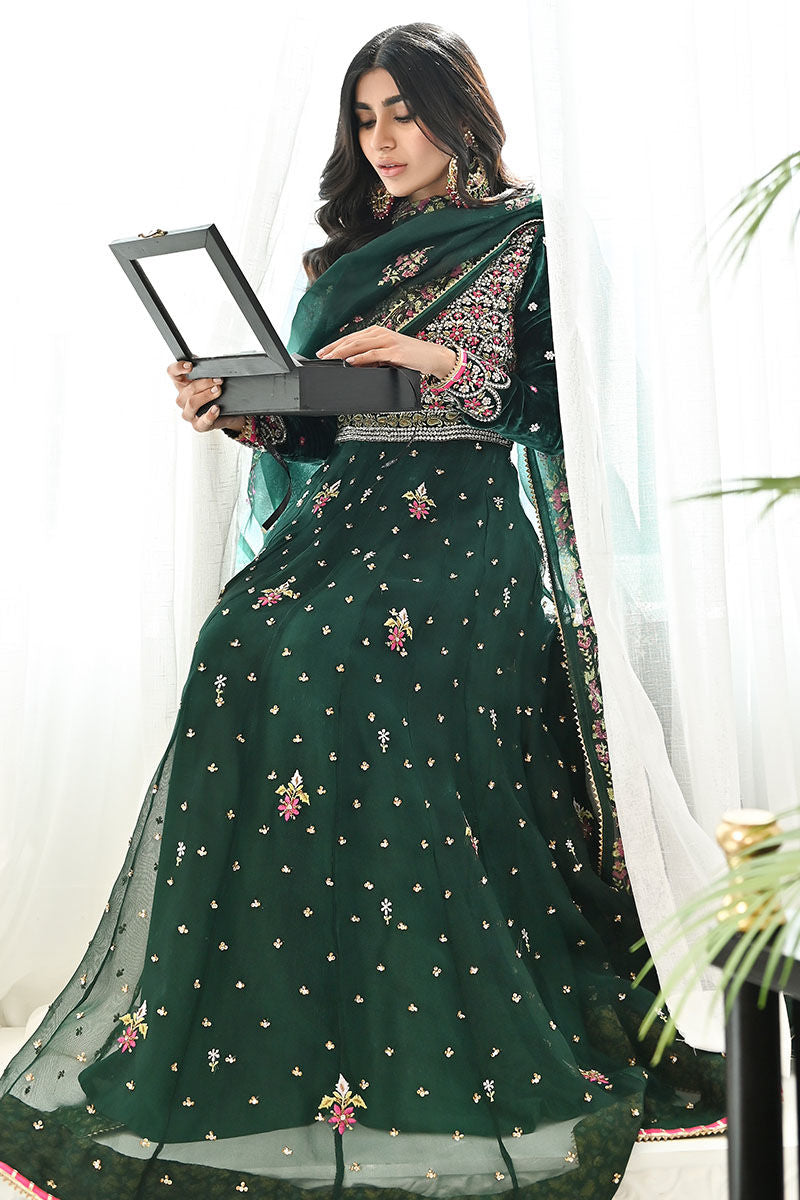 Ansab Jahangir | Bow Velvet Edit | FOREST by Ansab Jahangir - Designer Dress - Type: Ladies Clothes - Available at Libayah - 100% Original