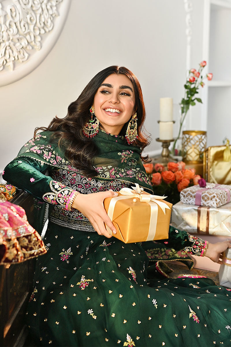Ansab Jahangir | Bow Velvet Edit | FOREST by Ansab Jahangir - Designer Dress - Type: Ladies Clothes - Available at Libayah - 100% Original