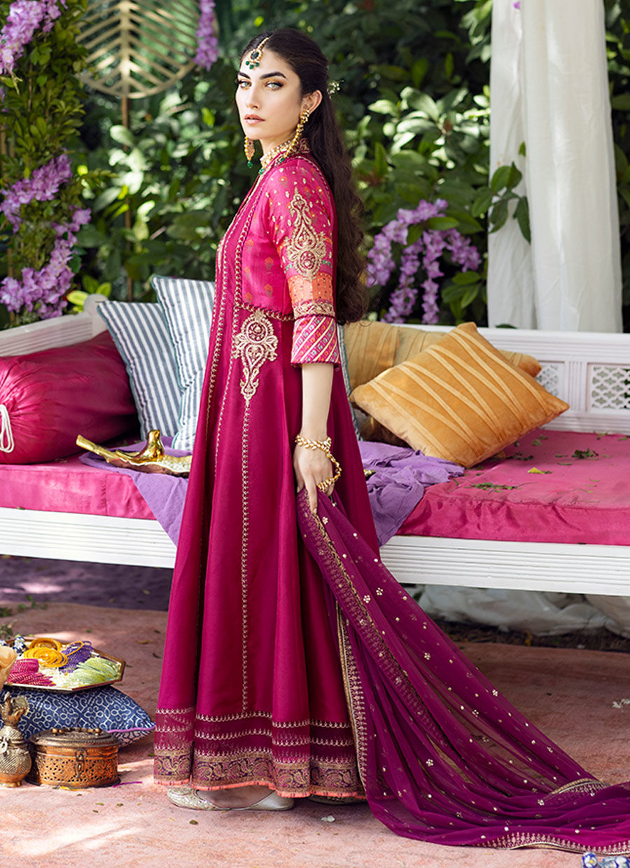 Farah Talib Aziz | Designer Picks 24 | ZAREEN FUCHSIA KALIDAAR AND DUPATTA by Farah Talib Aziz - Designer Dress - Type: Ladies Clothes - Available at Libayah - 100% Original