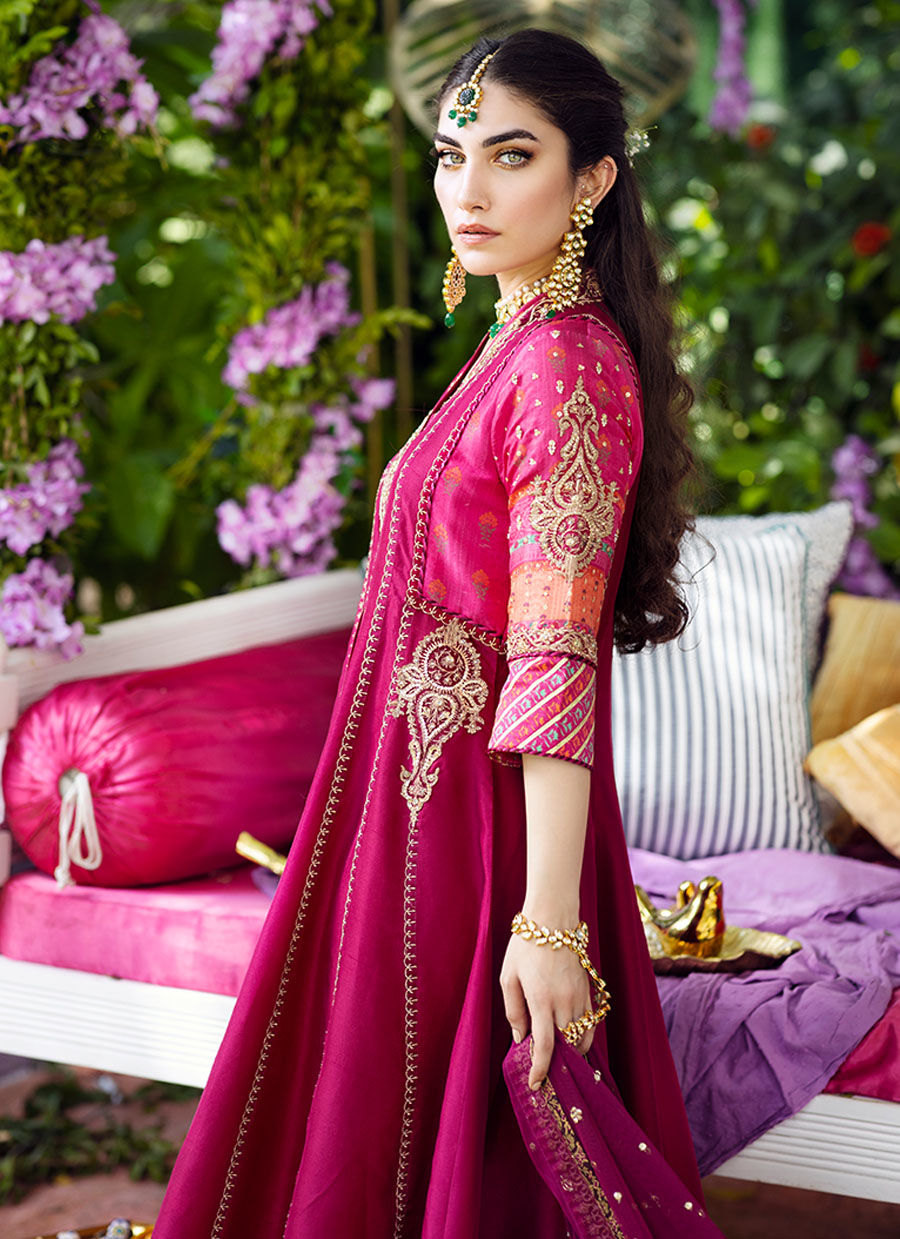 Farah Talib Aziz | Designer Picks 24 | ZAREEN FUCHSIA KALIDAAR AND DUPATTA by Farah Talib Aziz - Designer Dress - Type: Ladies Clothes - Available at Libayah - 100% Original