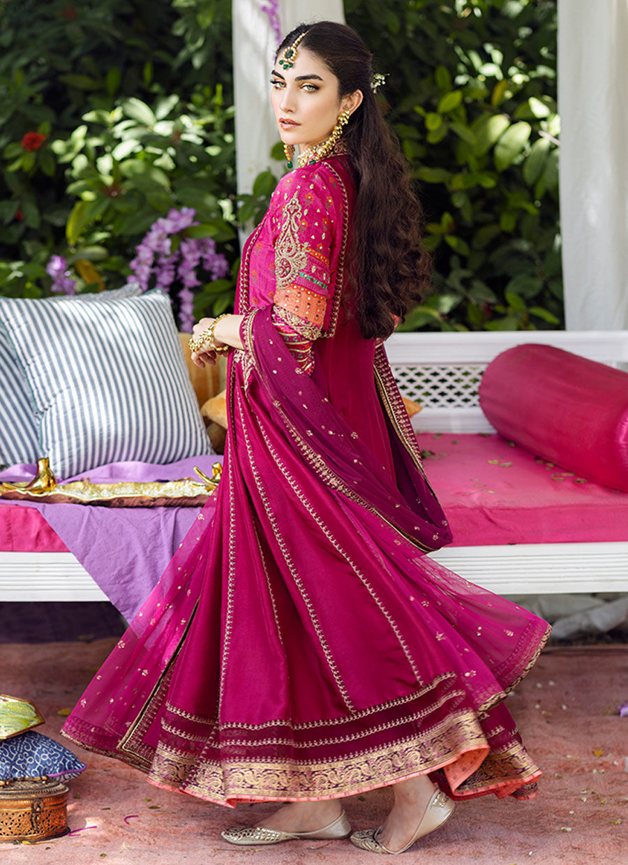 Farah Talib Aziz | Designer Picks 24 | ZAREEN FUCHSIA KALIDAAR AND DUPATTA by Farah Talib Aziz - Designer Dress - Type: Ladies Clothes - Available at Libayah - 100% Original