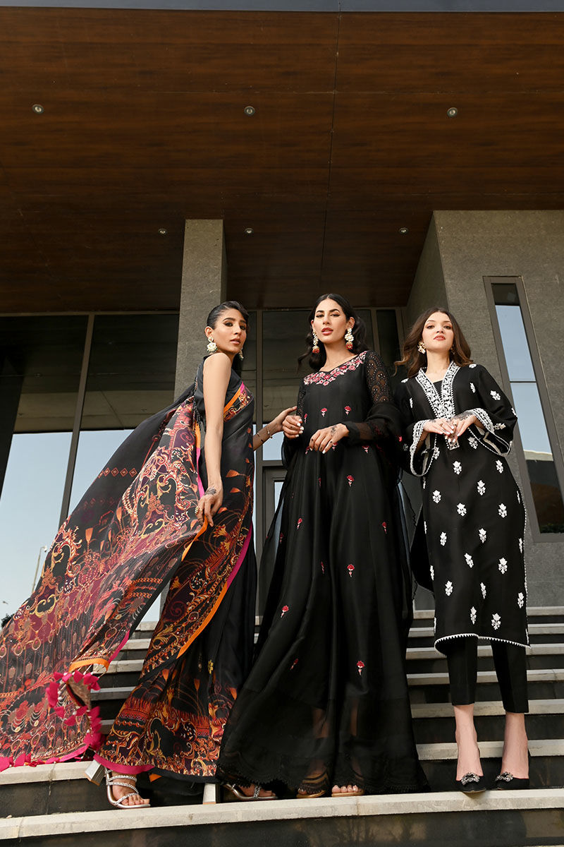 Ansab Jahangir | Luxury Silk Pret | BLACK INK by Ansab Jahangir - Designer Dress - Type: Ladies Clothes - Available at Libayah - 100% Original