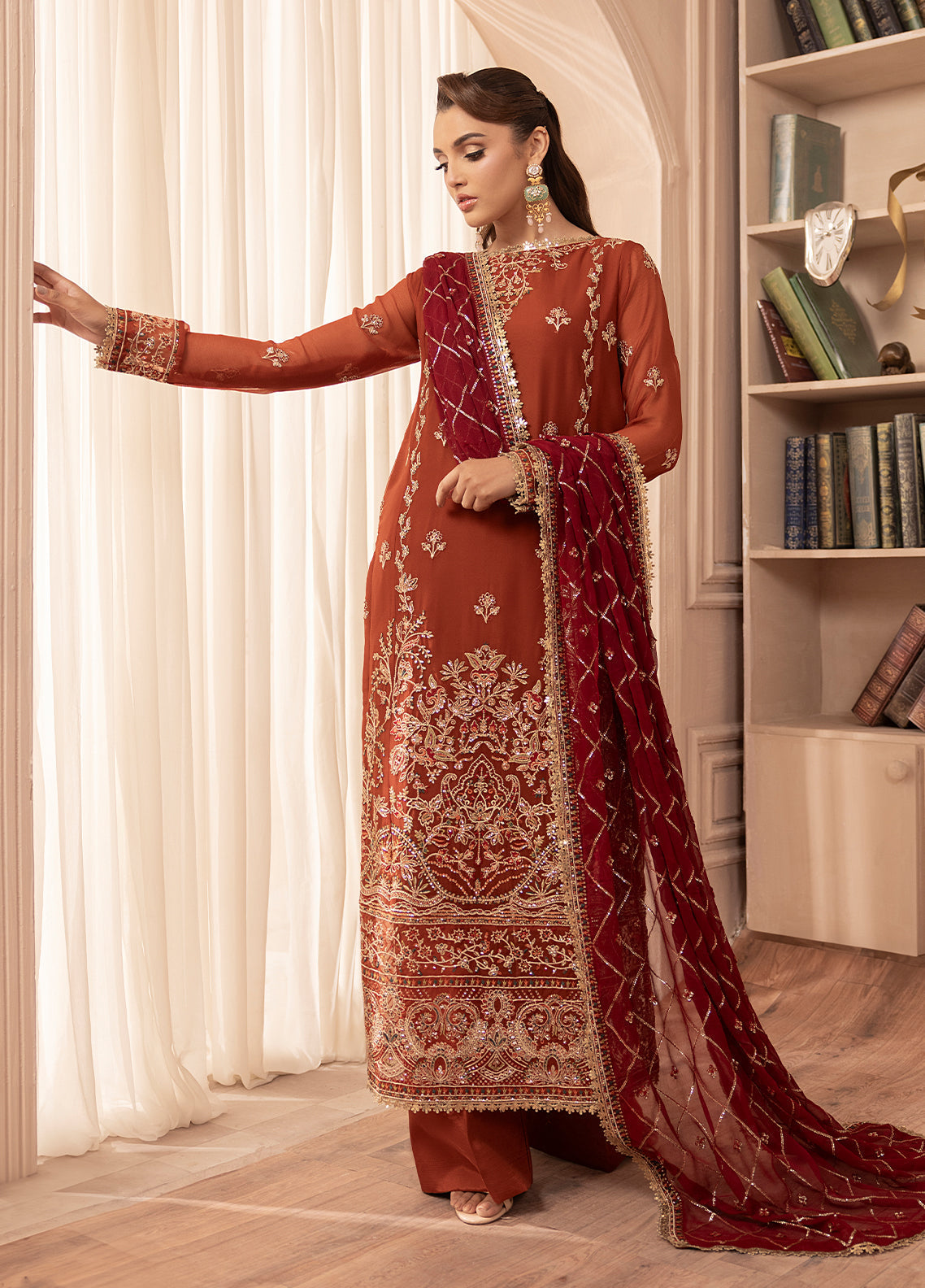 Sahane | Elyssa Festive Chiffon | CT-19007 Dune - ELYSSA by Sahane - Designer Dress - Type: Ladies Clothes - Available at Libayah - 100% Original