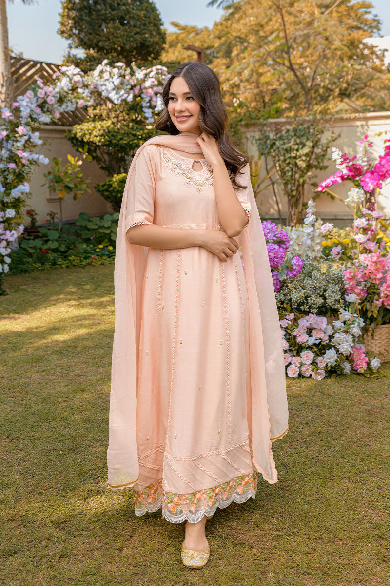 Fatima Khan | Best Sellers 24 | PEACH PINK by Fatima Khan - Designer Dress - Type: Luxury - Available at Libayah - 100% Original