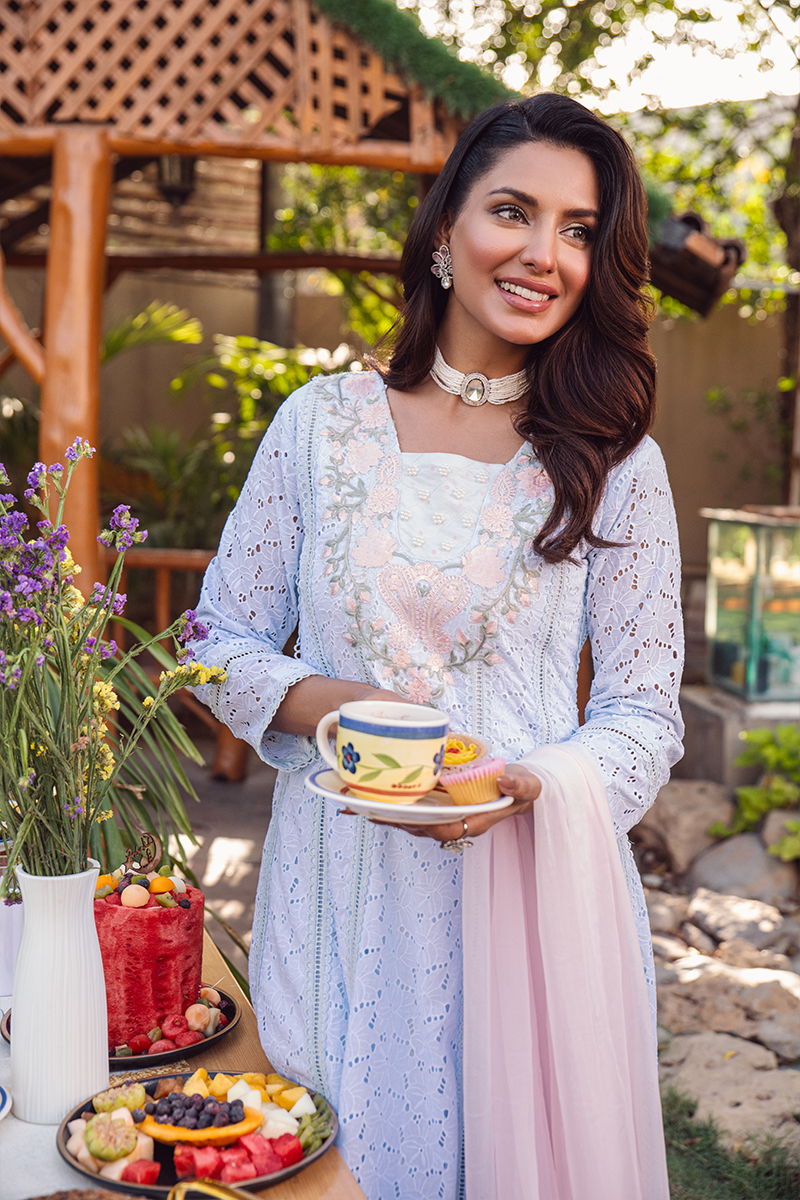 Fatima Khan | Luxury Pret 24 | ETHEREAL SKY BLUE by Fatima Khan - Designer Dress - Type: Luxury - Available at Libayah - 100% Original
