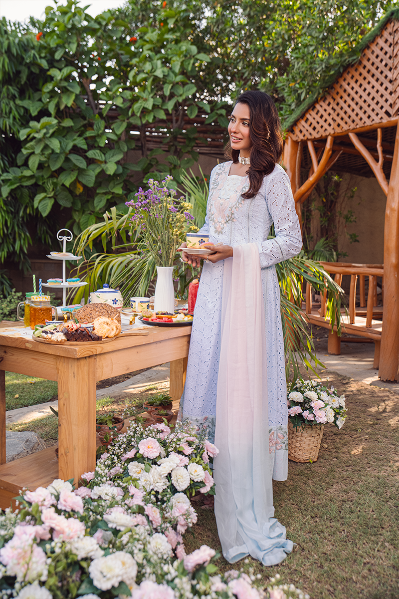 Fatima Khan | Luxury Pret 24 | ETHEREAL SKY BLUE by Fatima Khan - Designer Dress - Type: Luxury - Available at Libayah - 100% Original