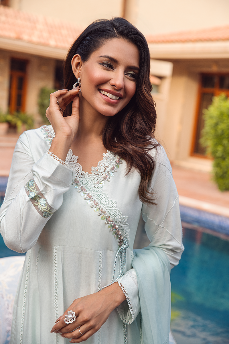 Fatima Khan | Luxury Pret 24 | FROSTED MINT by Fatima Khan - Designer Dress - Type: Luxury - Available at Libayah - 100% Original