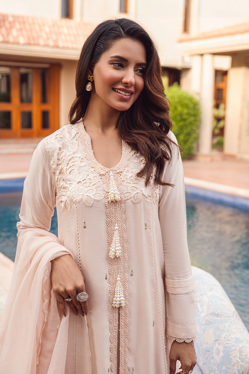 Fatima Khan | Luxury Pret 24 | BEIGE ELEGANCE by Fatima Khan - Designer Dress - Type: Luxury - Available at Libayah - 100% Original