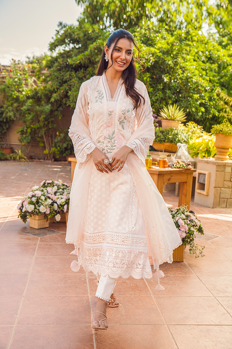 Fatima Khan | Luxury Pret 24 | ROSE WATER PEACH by Fatima Khan - Designer Dress - Type: Luxury - Available at Libayah - 100% Original