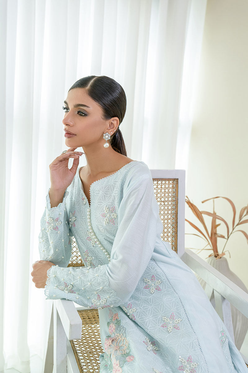 Fatima Khan | Luxury Pret 24 | BLUSH BLUE by Fatima Khan - Designer Dress - Type: Luxury - Available at Libayah - 100% Original