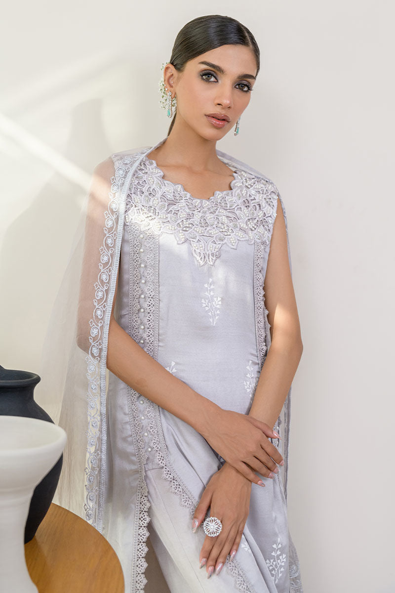 Fatima Khan | Luxury Pret 24 | VICTORIAN GREY by Fatima Khan - Designer Dress - Type: Luxury - Available at Libayah - 100% Original