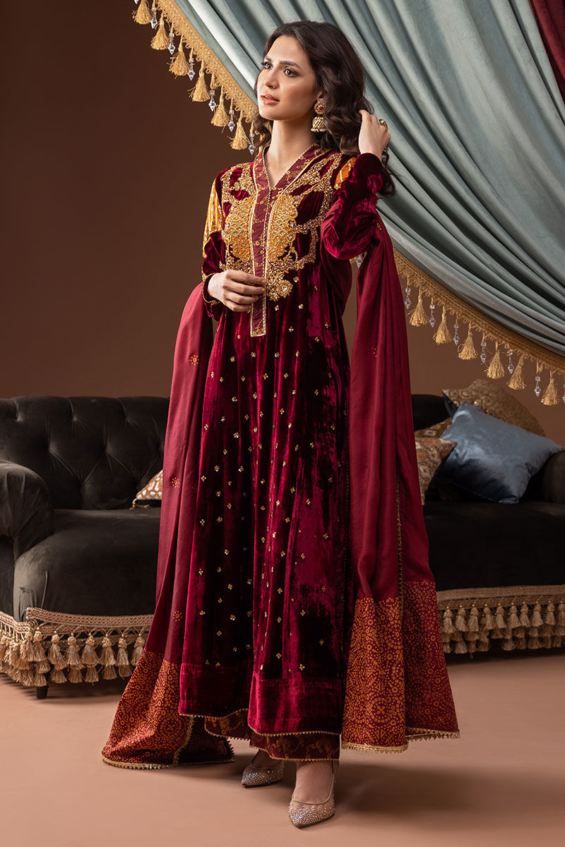 Ansab Jahangir | Bow Velvet Edit | IRENE by Ansab Jahangir - Designer Dress - Type: Ladies Clothes - Available at Libayah - 100% Original