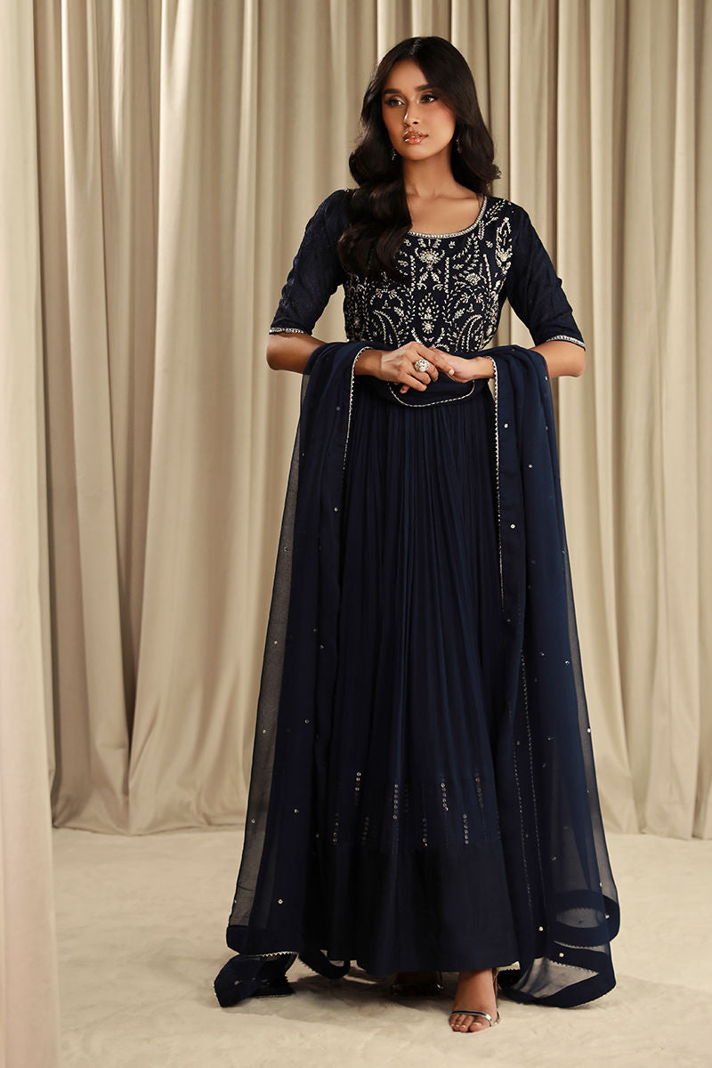 Fatima Khan | Sahar Luxe | TWILIGHT NAVY by Fatima Khan - Designer Dress - Type: Ladies Clothes - Available at Libayah - 100% Original