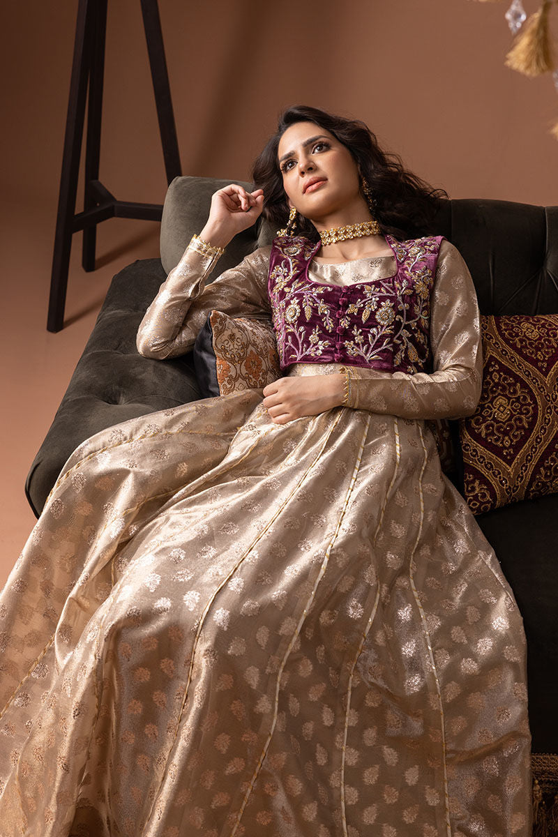 Ansab Jahangir | Bow Velvet Edit | ALAZNE by Ansab Jahangir - Designer Dress - Type: Ladies Clothes - Available at Libayah - 100% Original
