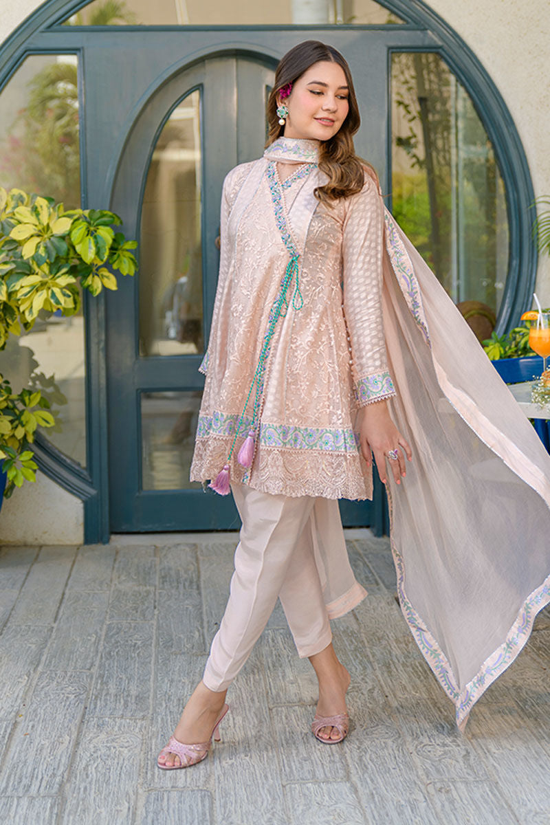 Fatima Khan | La Fleur Eid Edit | Peach Please by Fatima Khan - Designer Dress - Type: Ladies Clothes - Available at Libayah - 100% Original