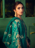 Farah Talib Aziz | Designer Picks 24 | NEEMA DEEP EMERALD EMBELLISHED KURTA WITH DUPATTA by Farah Talib Aziz - Designer Dress - Type: Ladies Clothes - Available at Libayah - 100% Original