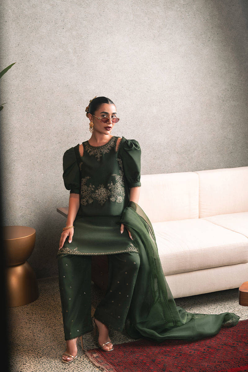 MNR | Chaye Coffee Luxury Pret | Jade Jewel by MNR - Designer Dress - Type: Ladies Clothes - Available at Libayah - 100% Original