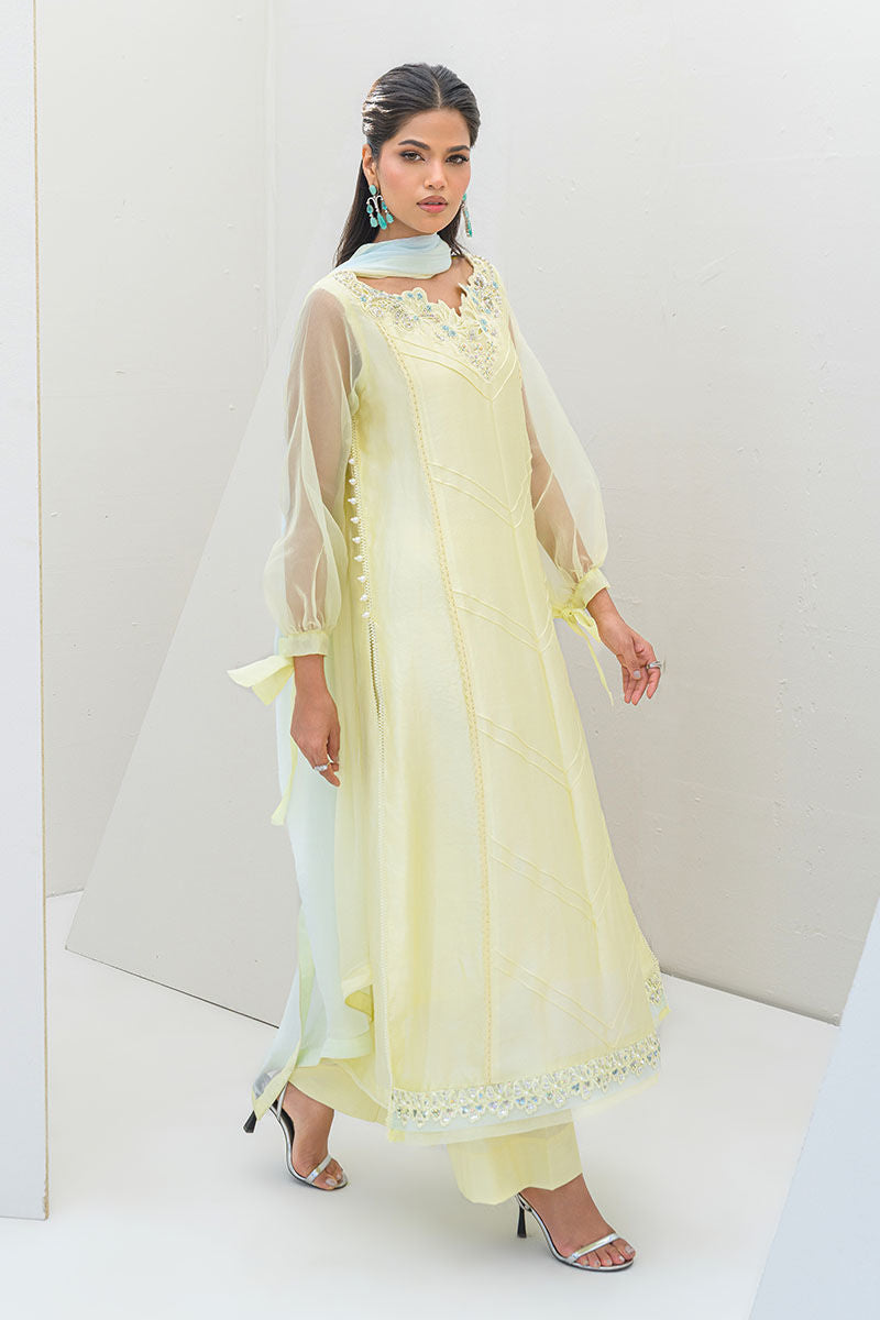 Fatima Khan | Serene Eid Luxe Pret | Lemon Love by Fatima Khan - Designer Dress - Type: Ladies Clothes - Available at Libayah - 100% Original