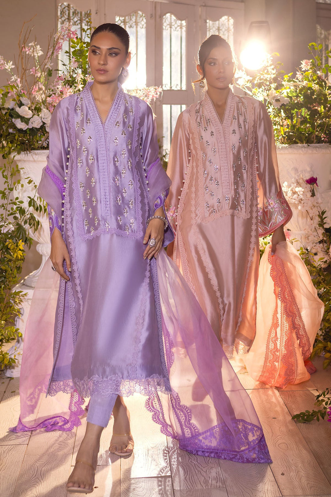 Annus Abrar | Designer Picks 24 | MAMIA PEACH - SHIRT AND PANTS by Annus Abrar - Designer Dress - Type: Ladies Clothes - Available at Libayah - 100% Original