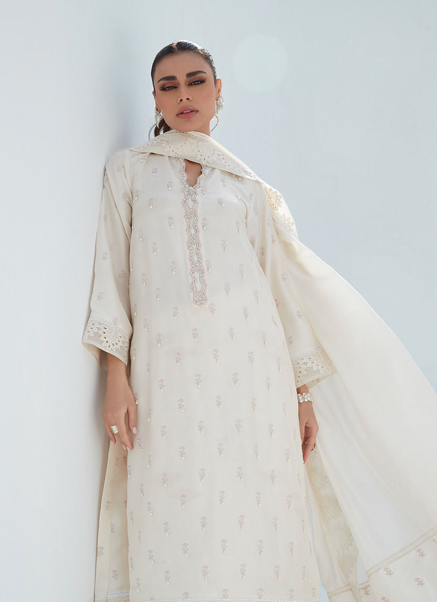 Farah Talib Aziz | Designer Picks 24 | ROSIE IVORY SHIRT AND DUPATTA by Farah Talib Aziz - Designer Dress - Type: Ladies Clothes - Available at Libayah - 100% Original