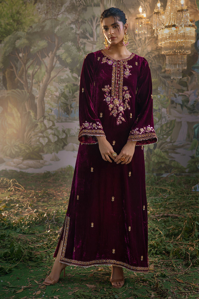 Ansab Jahangir | Bow Velvet Edit | JULIANA by Ansab Jahangir - Designer Dress - Type: Ladies Clothes - Available at Libayah - 100% Original