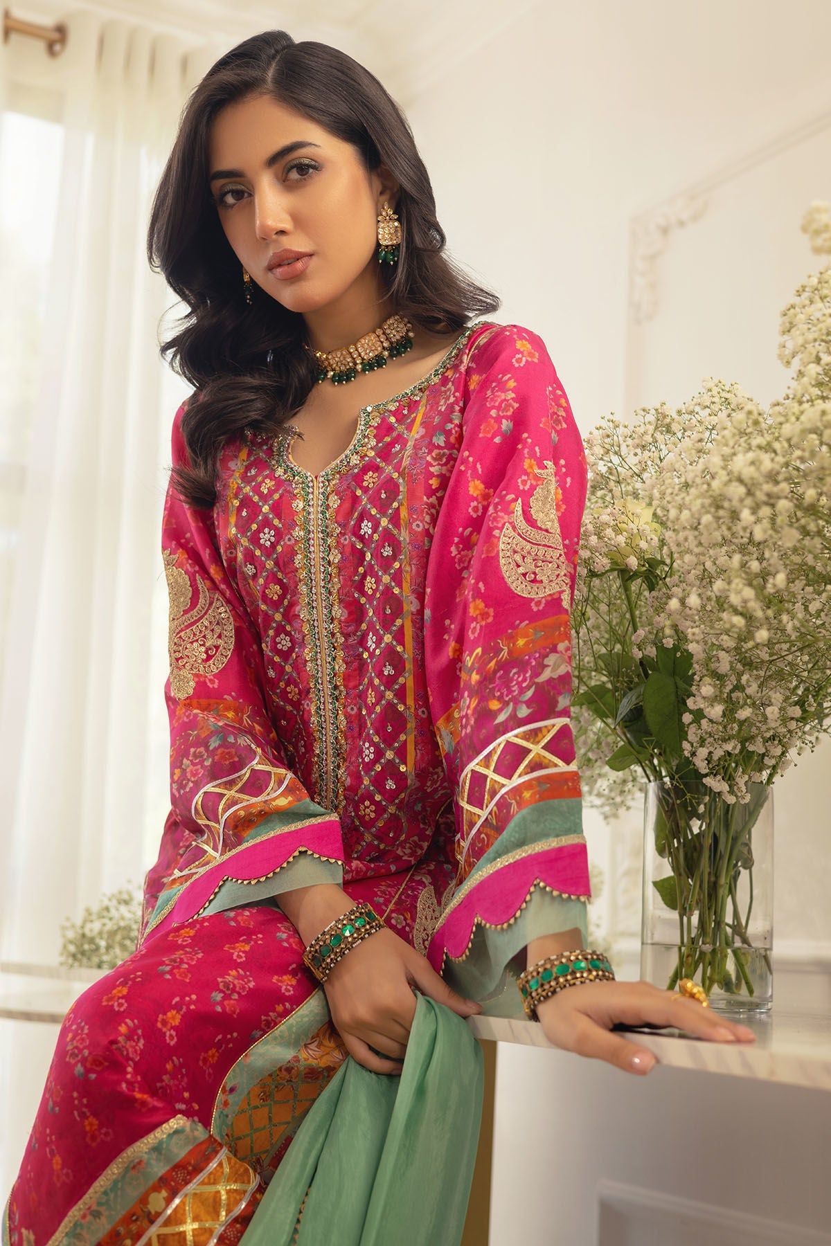 Annus Abrar | Luxe Silk Pret | RENYA-SHIRT AND DUPATTA by Annus Abrar - Designer Dress - Type: Ladies Clothes - Available at Libayah - 100% Original