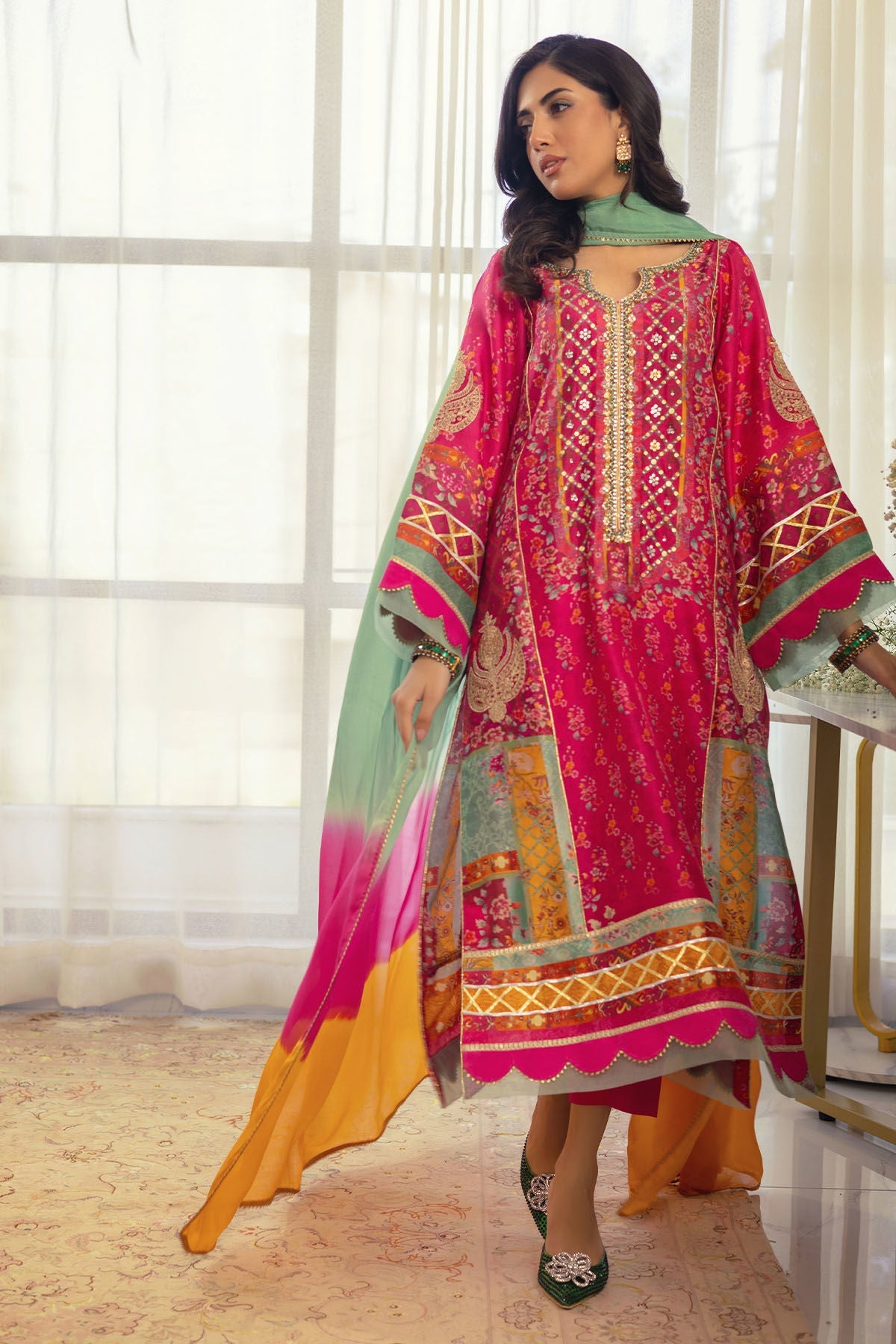 Annus Abrar | Luxe Silk Pret | RENYA-SHIRT AND DUPATTA by Annus Abrar - Designer Dress - Type: Ladies Clothes - Available at Libayah - 100% Original