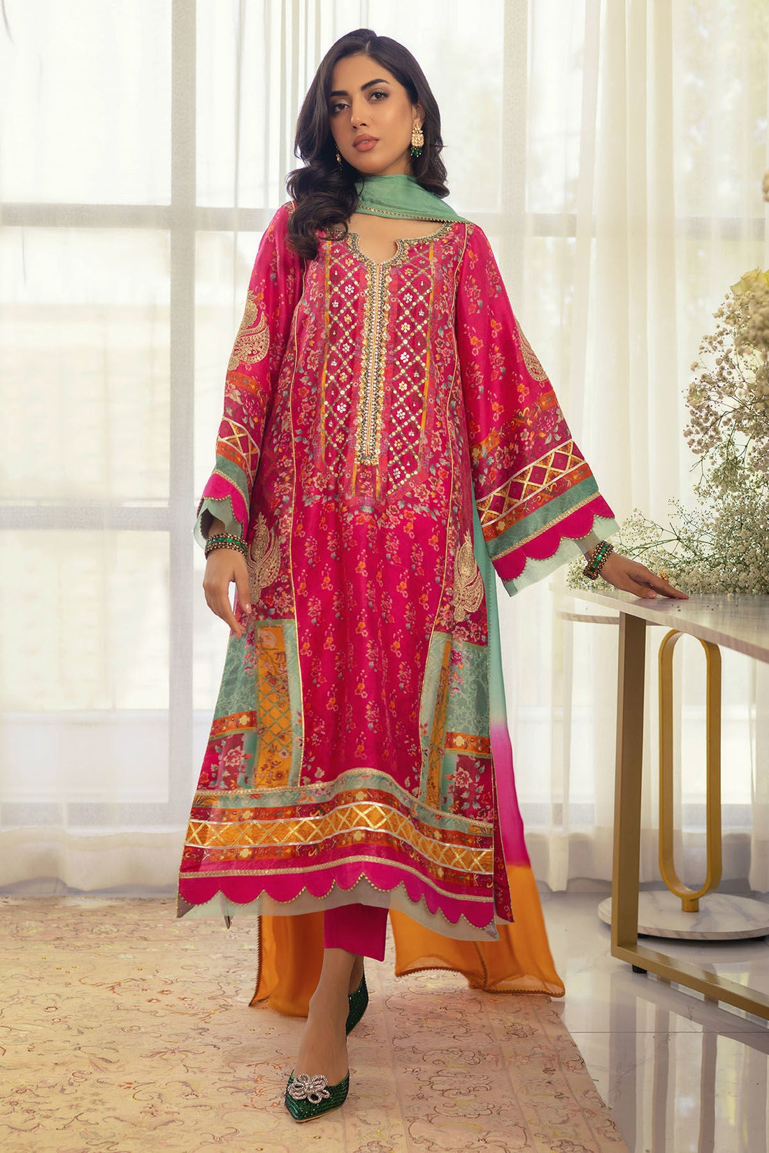 Annus Abrar | Luxe Silk Pret | RENYA-SHIRT AND DUPATTA by Annus Abrar - Designer Dress - Type: Ladies Clothes - Available at Libayah - 100% Original