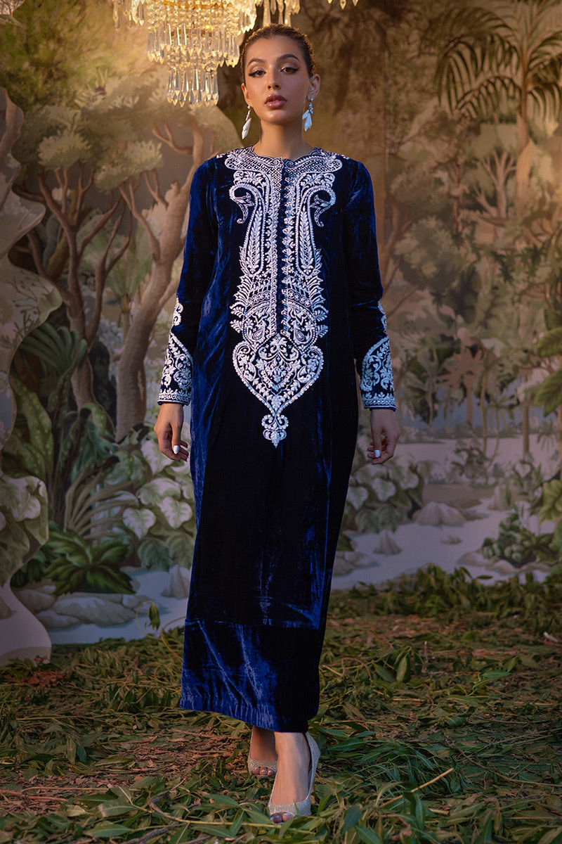 Ansab Jahangir | Bow Velvet Edit | ISALINA by Ansab Jahangir - Designer Dress - Type: Ladies Clothes - Available at Libayah - 100% Original
